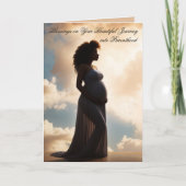 人種の女性妊娠おめでとう カード (正面)