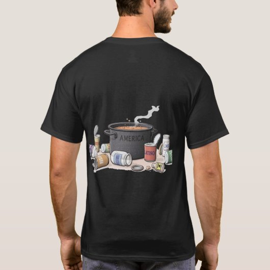 人種や文化などのるつぼアメリカのTシャツ Tシャツ (裏面)