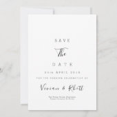 人種を超えたイラスト付きカップル　Save The Date セーブザデート (裏面)