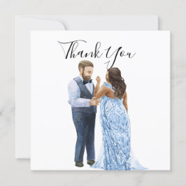 人種を超えたカップルの結婚式のお礼カード 招待状