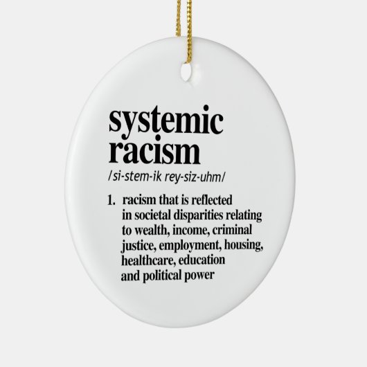 人種主義の体系的定義 セラミックオーナメント (右)