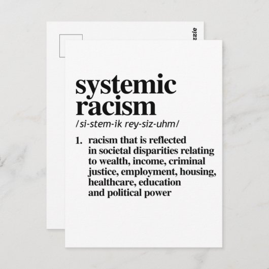 人種主義の体系的定義 ポストカード (正面/裏面)