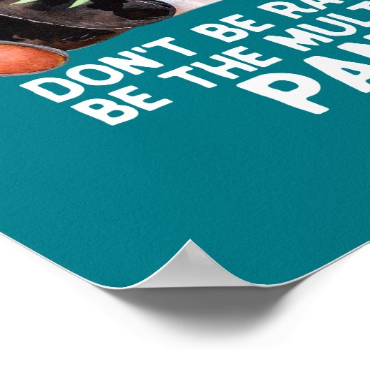 人種差別おもしろい白黒とアジアに対するパンダ ポスター (角)