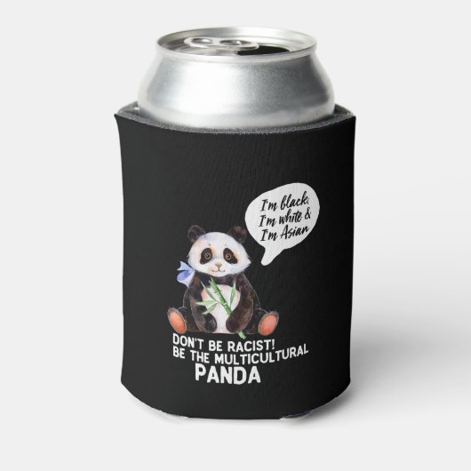 人種差別おもしろい白黒とアジアに対するパンダ 缶クーラー (缶裏面)