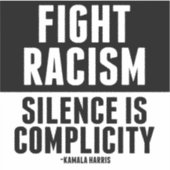 人種差別と闘う沈黙は共犯クラシック的なSラウンド シール (正面)