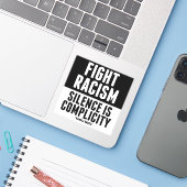 人種差別と闘う沈黙は共犯クラシック的なSラウンド シール (ノートパソコンとiPhone)