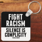 人種差別と闘う沈黙は共犯 キーホルダー (裏面)