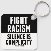 人種差別と闘う沈黙は共犯 キーホルダー (裏面)