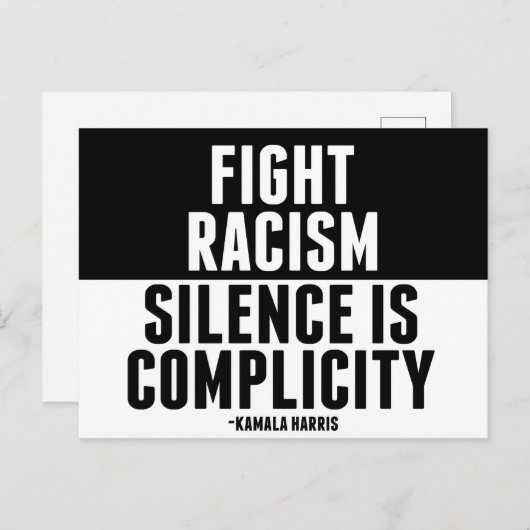 人種差別と闘う沈黙は共犯 ポストカード (正面/裏面)