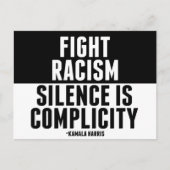 人種差別と闘う沈黙は共犯 ポストカード (正面)
