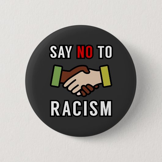 人種差別にノーと言う 缶バッジ (正面)