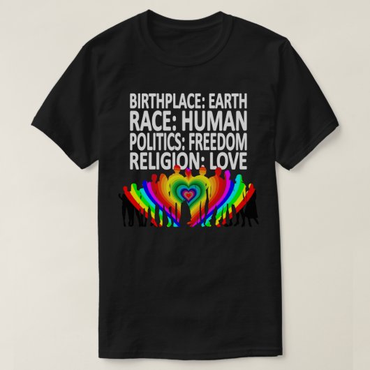 人種差別に反対する人権政治の愛1 Tシャツ (デザイン正面)
