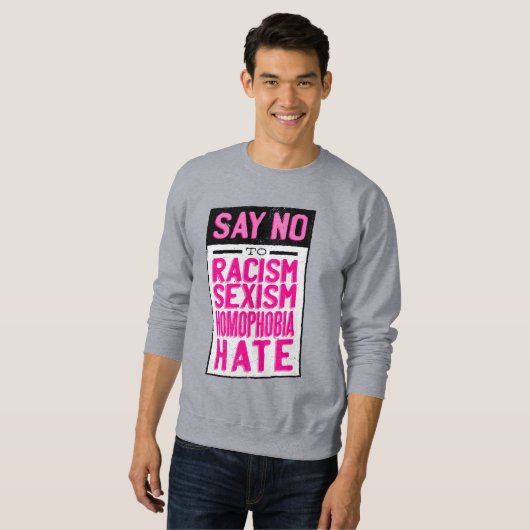 人種差別に反対する動揺して スウェットシャツ (正面フル)