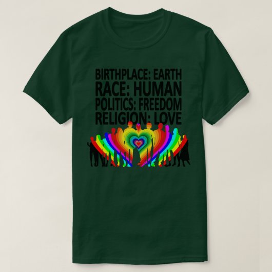 人種差別に反対する政治人権ラブギフト1 Tシャツ (デザイン正面)