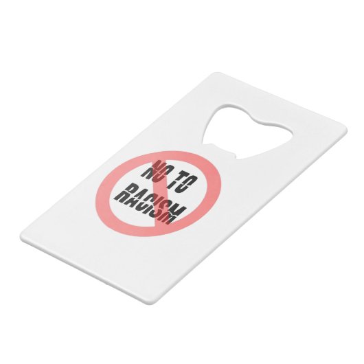 人種差別に反対する |アンチ人種差別のスローガン クレジットカード栓抜き (裏面アングル)