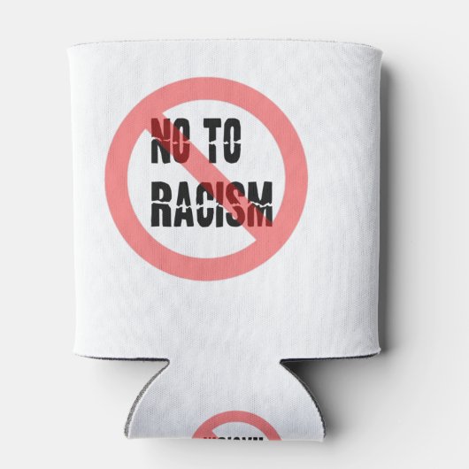 人種差別に反対する |アンチ人種差別のスローガン 缶クーラー (裏面)