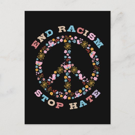 人種差別の嫌いストップを終える ポストカード (正面)