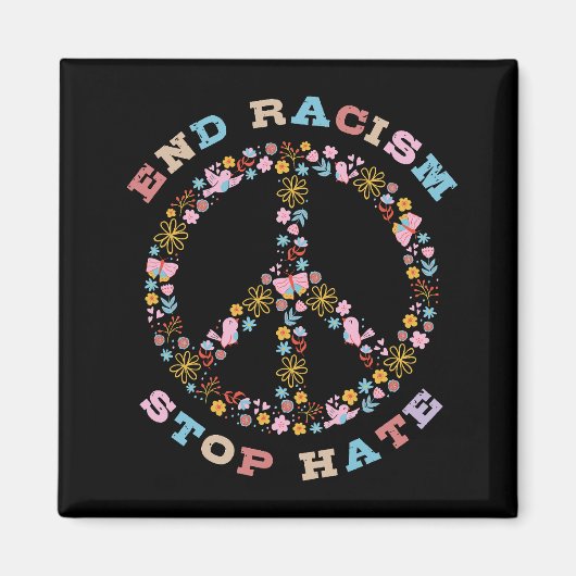 人種差別の嫌いストップを終える マグネット (正面)