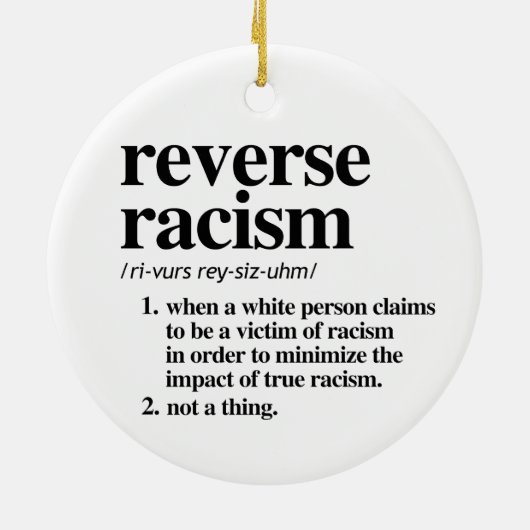 人種差別の定義を逆にする セラミックオーナメント (裏面)