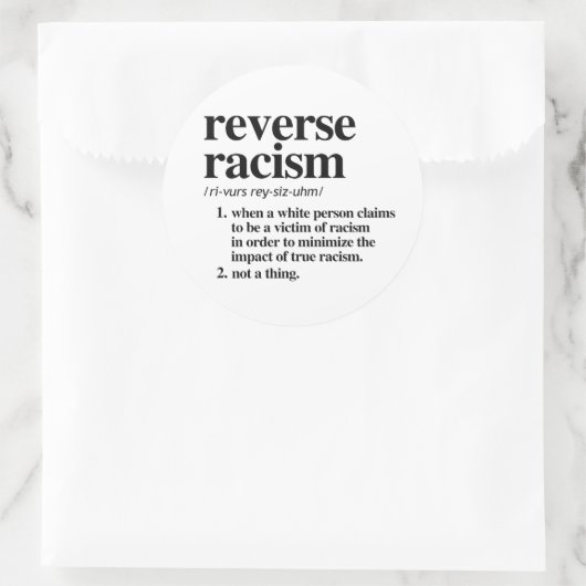 人種差別の定義を逆にする ラウンドシール (バッグ)