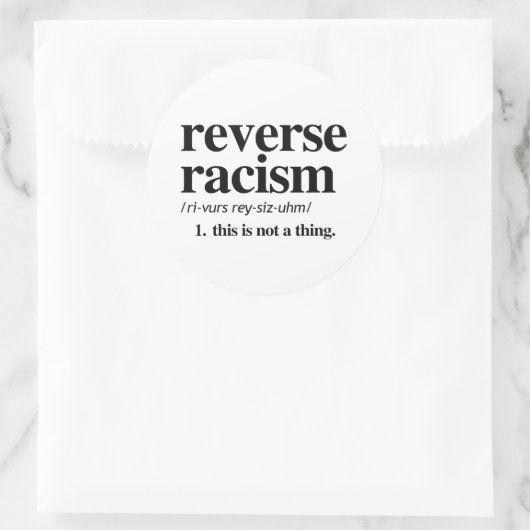 人種差別の定義を逆にする ラウンドシール (バッグ)