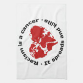 人種差別はがんである キッチンタオル (縦)