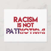 人種差別は愛国心ではない!アンチ人種主義の抗議 ポストカード (正面)