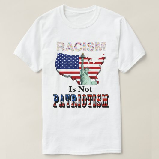 人種差別は愛国心ではない Tシャツ (デザイン正面)