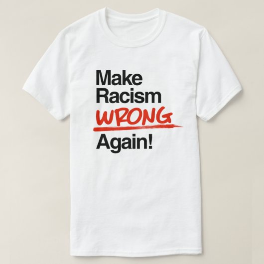 人種差別は間違っている Tシャツ (デザイン正面)