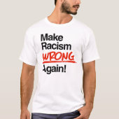 人種差別は間違っている Tシャツ (正面)