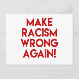 人種差別を再び間違える！アンチ人種主義の抗議 ポストカード