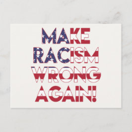 人種差別を再び間違える！アンチ人種主義の抗議 ポストカード
