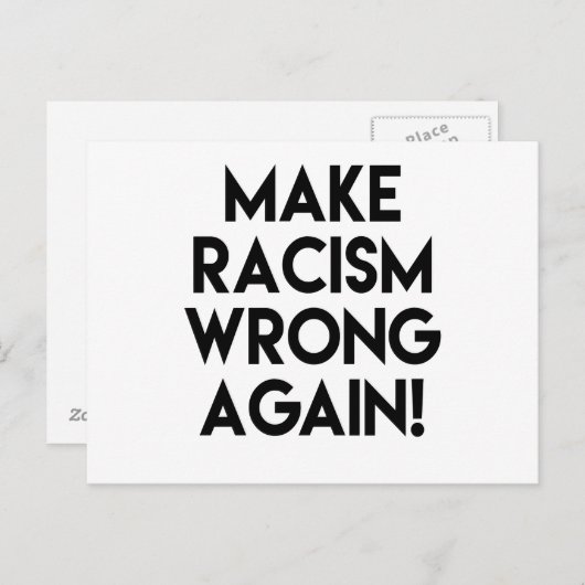 人種差別を再び間違える!アンチ人種主義の抗議 ポストカード (正面/裏面)