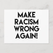 人種差別を再び間違える!アンチ人種主義の抗議 ポストカード (正面)