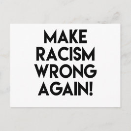 人種差別を再び間違える！アンチ人種主義の抗議 ポストカード