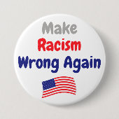 人種差別を再び間違える 缶バッジ (正面)
