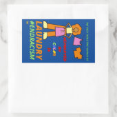 「人種差別を終わらせる」 長方形シール (バッグ)