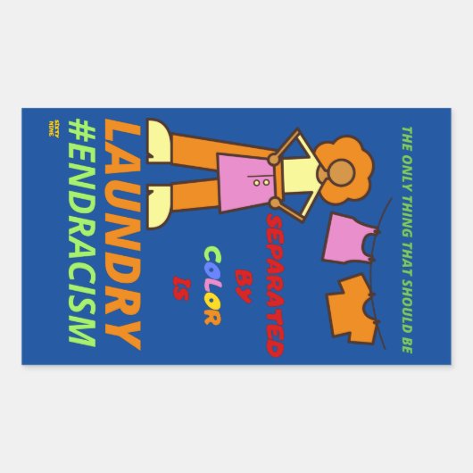 「人種差別を終わらせる」 長方形シール (正面)