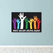 人種差別を誤ったハート手にする キャンバスプリント (インサイチュ (ウッドフロア))