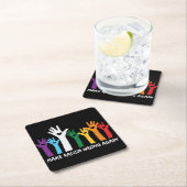 人種差別を誤ったハート手にする スクエアペーパーコースター (インサイチュ)