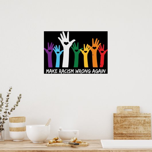 人種差別を誤ったハート手にする ポスター (キッチン)