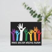 人種差別を誤ったハート手にする ポストカード (スタンド正面)