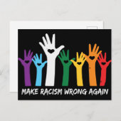 人種差別を誤ったハート手にする ポストカード (正面/裏面)