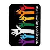 人種差別を誤ったハート手にする マグネット (縦)