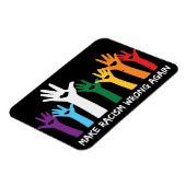 人種差別を誤ったハート手にする マグネット (左側)