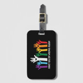 人種差別を誤ったハート手にする ラゲッジタグ (正面縦)