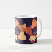 人種差別ストップのマグカップ コーヒーマグカップ (正面右)