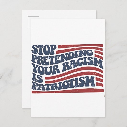 人種差別ストップを装うことは愛国心だ 案内ポストカード (正面/裏面)
