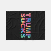 人種差別ストップを装うトランプは愛国主義1 フリースブランケット (正面(横))