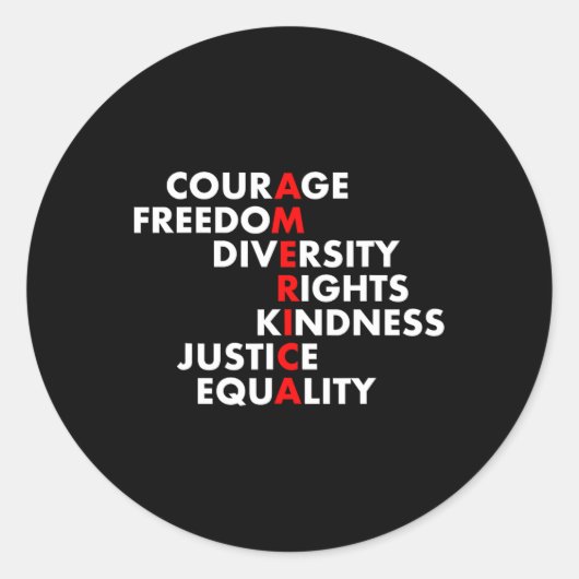 人種差別ストップを装うトランプは愛国心だ ラウンドシール (正面)